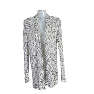 Pronto USA duster sweater blue and white small